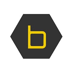 B-hyve app icon: a yellow lowercase b inside a dark hexagon